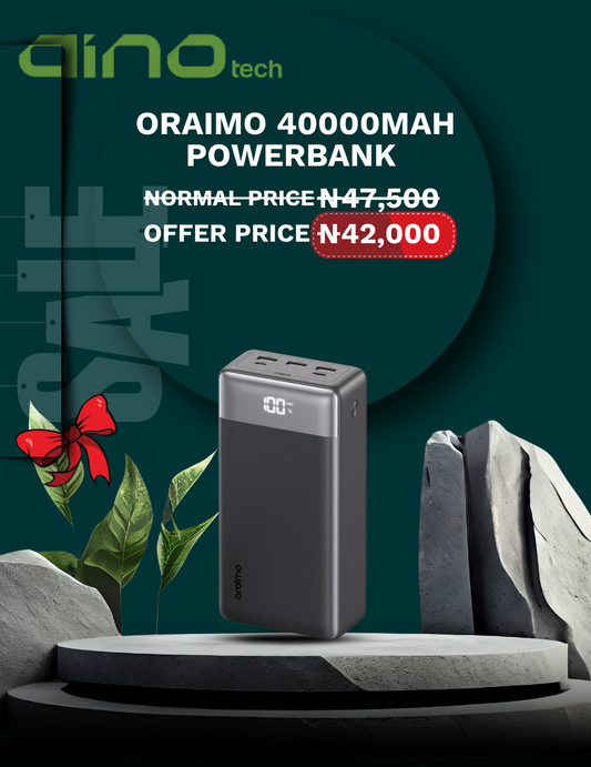 oraimo PowerBox 400 Vision 22.5W PD QC 3.0 Ultra-high Capacity 40000mAh Power Bank