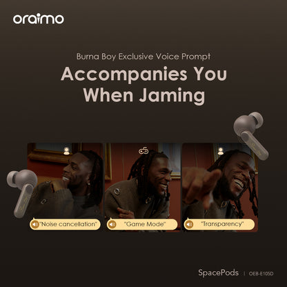 oraimo x Burna Boy SpacePods True Wireless Earbuds