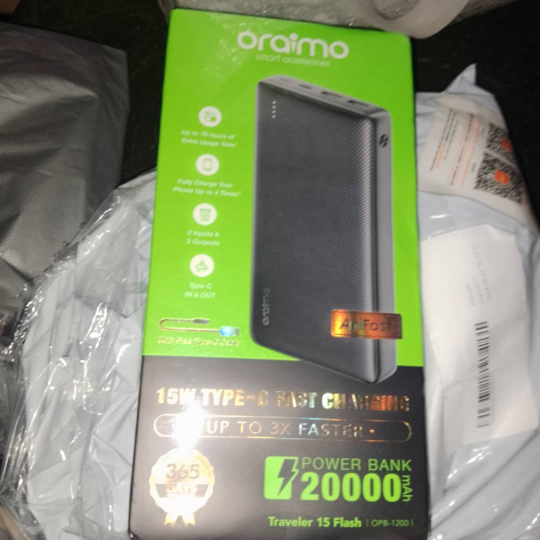 oraimo Traveler 15 Flash 20000mAh 15W 3A Fast Charging Power Bank