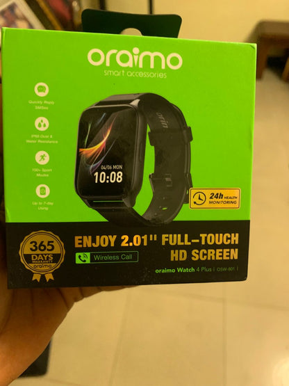 oraimo Watch 4 Plus BT Call 2.01'' HD Large Screen Smart Watch