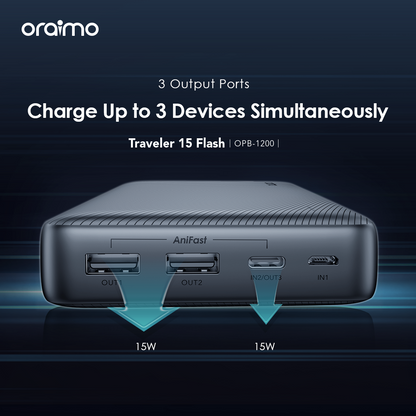 oraimo Traveler 15 Flash 20000mAh 15W 3A Fast Charging Power Bank