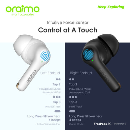 oraimo FreePods 3C ENC True Wireless Earbuds