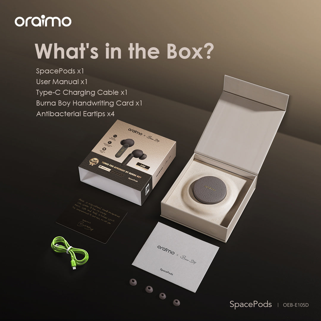 oraimo x Burna Boy SpacePods True Wireless Earbuds