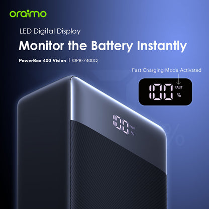 oraimo PowerBox 400 Vision 22.5W PD QC 3.0 Ultra-high Capacity 40000mAh Power Bank