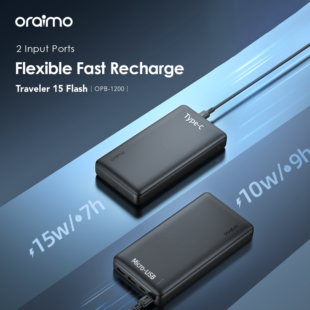 oraimo Traveler 15 Flash 20000mAh 15W 3A Fast Charging Power Bank