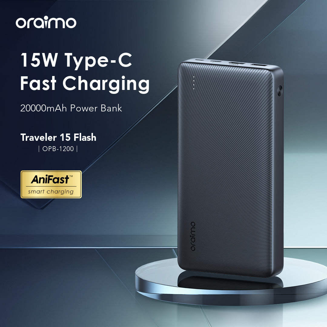 oraimo Traveler 15 Flash 20000mAh 15W 3A Fast Charging Power Bank