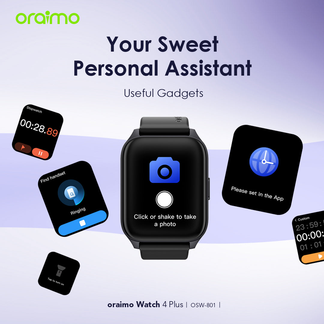 oraimo Watch 4 Plus BT Call 2.01'' HD Large Screen Smart Watch